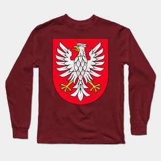 Mazovian Voivodeship / Vintage Faded Style Polish Flag Design Long Sleeve T-Shirt